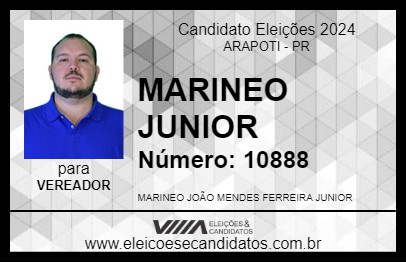 Candidato MARINEO JUNIOR 2024 - ARAPOTI - Eleições