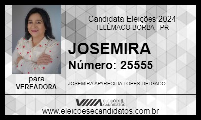 Candidato JOSEMIRA 2024 - TELÊMACO BORBA - Eleições