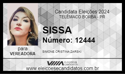 Candidato SISSA 2024 - TELÊMACO BORBA - Eleições