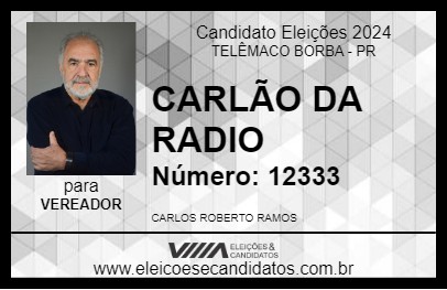 Candidato CARLÃO DA RADIO 2024 - TELÊMACO BORBA - Eleições