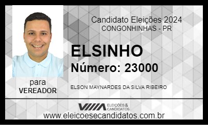 Candidato ELSINHO 2024 - CONGONHINHAS - Eleições