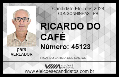 Candidato RICARDO DO CAFÉ 2024 - CONGONHINHAS - Eleições