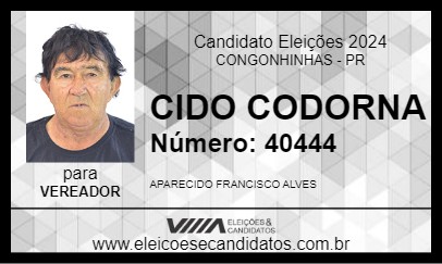 Candidato CIDO CODORNA 2024 - CONGONHINHAS - Eleições