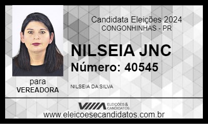 Candidato NILSEIA JSN 2024 - CONGONHINHAS - Eleições