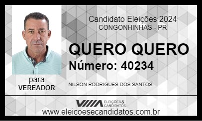 Candidato QUERO QUERO 2024 - CONGONHINHAS - Eleições