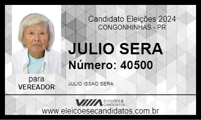 Candidato JULIO SERA 2024 - CONGONHINHAS - Eleições