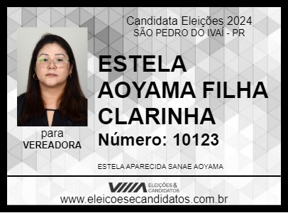 Candidato ESTELA DA ASSISTÊNCIA 2024 - SÃO PEDRO DO IVAÍ - Eleições