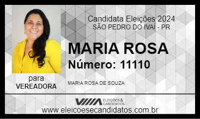 Candidato MARIA ROSA 2024 - SÃO PEDRO DO IVAÍ - Eleições