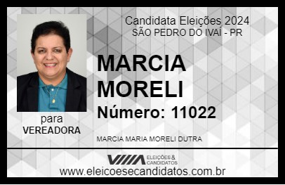 Candidato MARCIA MORELI 2024 - SÃO PEDRO DO IVAÍ - Eleições