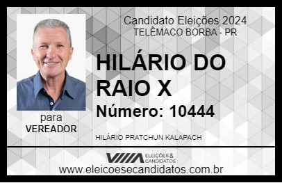 Candidato HILÁRIO DO RAIO X 2024 - TELÊMACO BORBA - Eleições