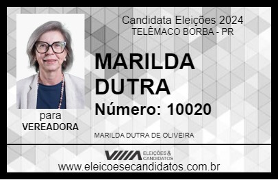 Candidato MARILDA DUTRA 2024 - TELÊMACO BORBA - Eleições