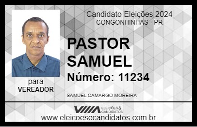 Candidato PASTOR SAMUEL 2024 - CONGONHINHAS - Eleições