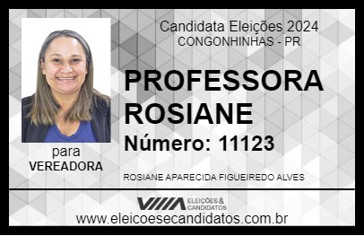 Candidato PROFESSORA ROSIANE 2024 - CONGONHINHAS - Eleições