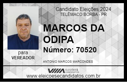 Candidato MARCOS DA ODIPA 2024 - TELÊMACO BORBA - Eleições