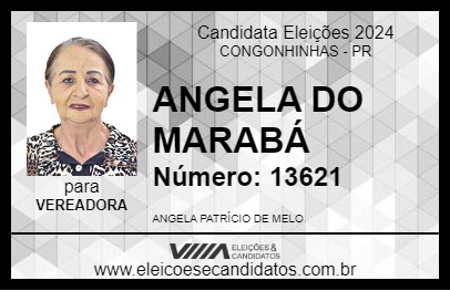 Candidato ANGELA DO MARABÁ 2024 - CONGONHINHAS - Eleições