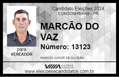 Candidato MARCÃO DO VAZ 2024 - CONGONHINHAS - Eleições