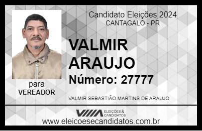 Candidato VALMIR ARAUJO 2024 - CANTAGALO - Eleições