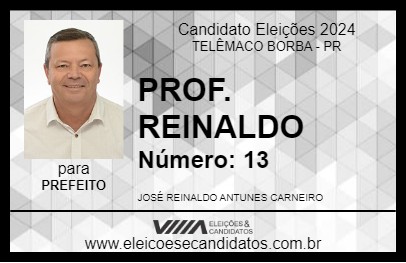 Candidato PROF. REINALDO 2024 - TELÊMACO BORBA - Eleições