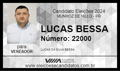 Candidato LUCAS BESSA 2024 - MUNHOZ DE MELO - Eleições