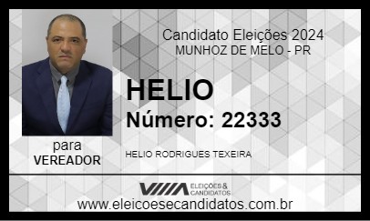 Candidato HELIO 2024 - MUNHOZ DE MELO - Eleições