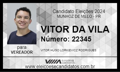 Candidato VITOR DA VILA 2024 - MUNHOZ DE MELO - Eleições