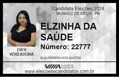 Candidato ELZINHA DA SAÚDE 2024 - MUNHOZ DE MELO - Eleições