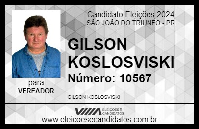 Candidato GILSON KOSLOSVISKI 2024 - SÃO JOÃO DO TRIUNFO - Eleições