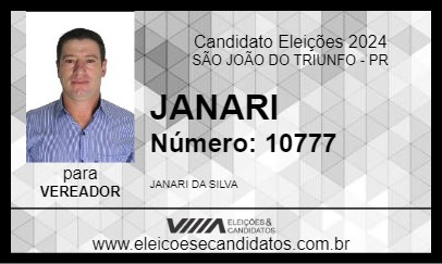 Candidato JANARI 2024 - SÃO JOÃO DO TRIUNFO - Eleições