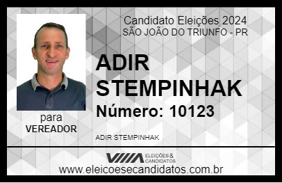 Candidato ADIR STEMPINHAK 2024 - SÃO JOÃO DO TRIUNFO - Eleições