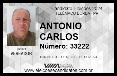 Candidato ANTONIO CARLOS 2024 - TELÊMACO BORBA - Eleições