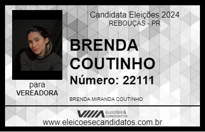 Candidato BRENDA COUTINHO 2024 - REBOUÇAS - Eleições