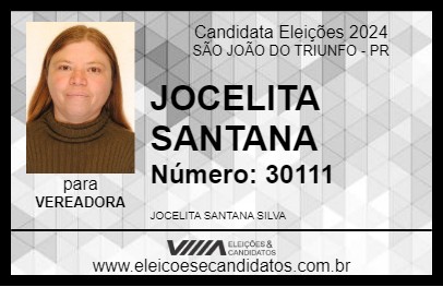 Candidato JOCELITA SANTANA 2024 - SÃO JOÃO DO TRIUNFO - Eleições