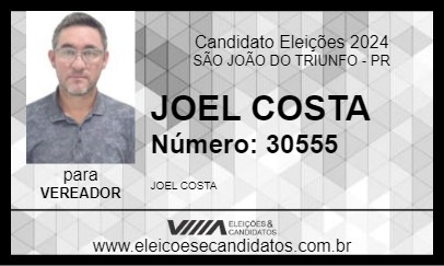 Candidato JOEL COSTA 2024 - SÃO JOÃO DO TRIUNFO - Eleições