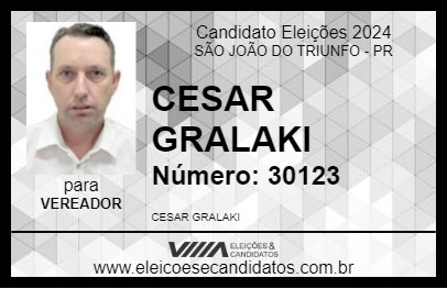 Candidato CESAR GRALAKI 2024 - SÃO JOÃO DO TRIUNFO - Eleições