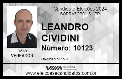 Candidato LEANDRO CIVIDINI 2024 - BORRAZÓPOLIS - Eleições