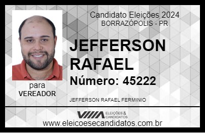 Candidato JEFFERSON RAFAEL 2024 - BORRAZÓPOLIS - Eleições