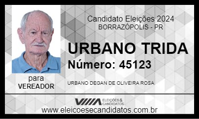 Candidato URBANO TRIDA 2024 - BORRAZÓPOLIS - Eleições