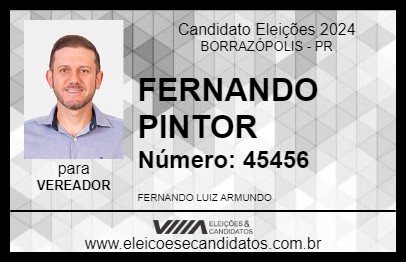 Candidato FERNANDO PINTOR 2024 - BORRAZÓPOLIS - Eleições