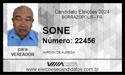 Candidato SONE 2024 - BORRAZÓPOLIS - Eleições