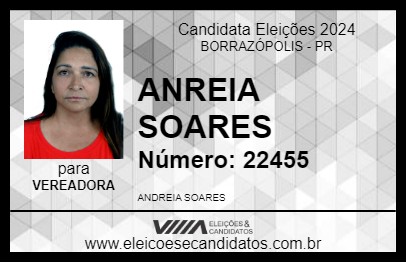 Candidato ANDREIA SOARES 2024 - BORRAZÓPOLIS - Eleições