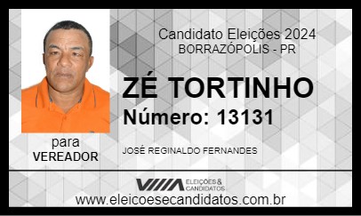 Candidato ZÉ TORTINHO 2024 - BORRAZÓPOLIS - Eleições