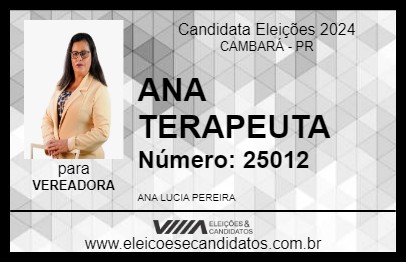 Candidato ANA TERAPEUTA 2024 - CAMBARÁ - Eleições