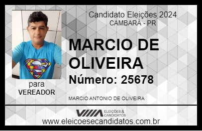 Candidato MARCIO DE OLIVEIRA 2024 - CAMBARÁ - Eleições