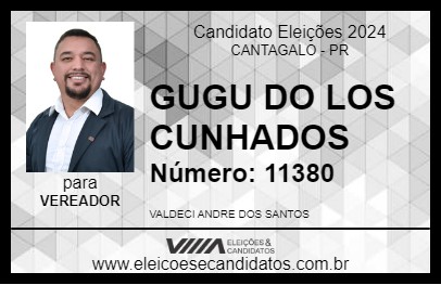 Candidato GUGU DO LOS CUNHADOS 2024 - CANTAGALO - Eleições