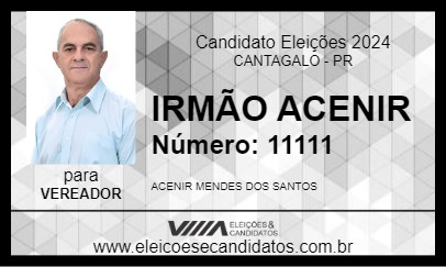 Candidato IRMÃO ACENIR 2024 - CANTAGALO - Eleições