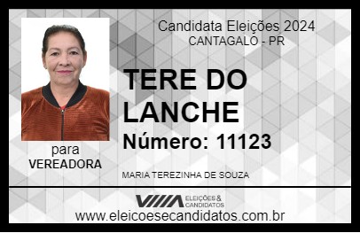 Candidato TERE DO LANCHE 2024 - CANTAGALO - Eleições