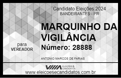 Candidato MARQUINHO FARIAS 2024 - BANDEIRANTES - Eleições