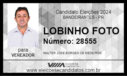 Candidato LOBINHO FOTO 2024 - BANDEIRANTES - Eleições