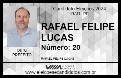 Candidato RAFAEL FELIPE LUCAS 2024 - IRATI - Eleições