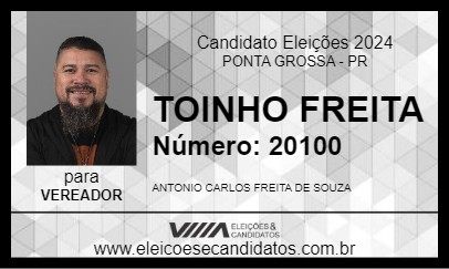 Candidato TOINHO FREITA 2024 - PONTA GROSSA - Eleições